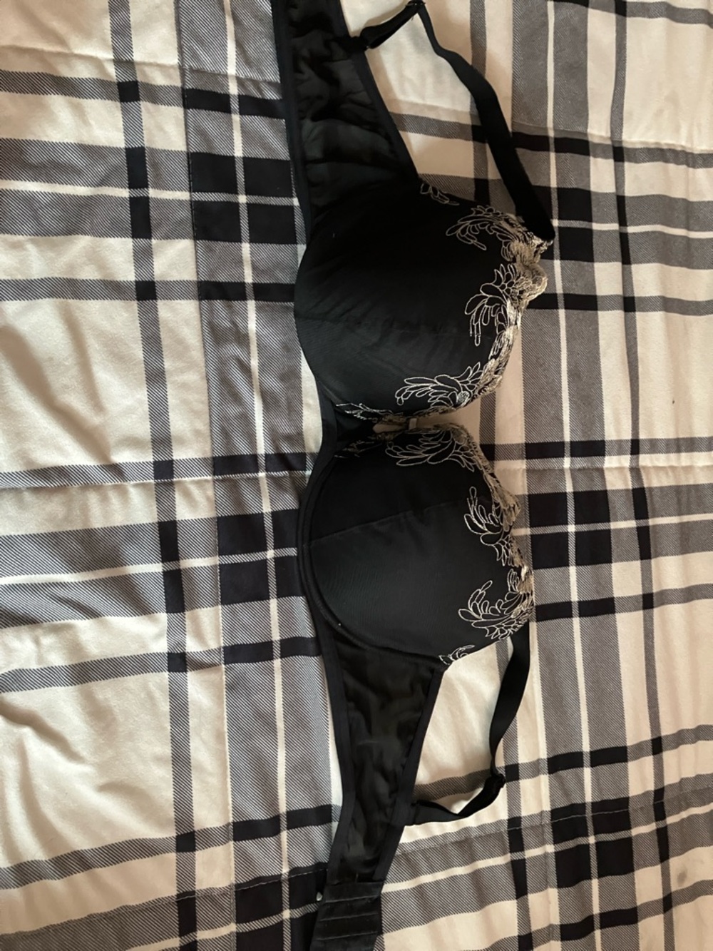 Paramour Black Bra with Light Embroidery
